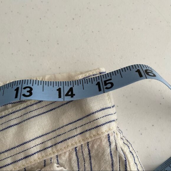 Anthropologie Striped Cream and Blue Trousers - Picture 9 of 11